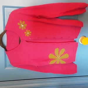 Garnet Hill Pink Cashmere Cardigan